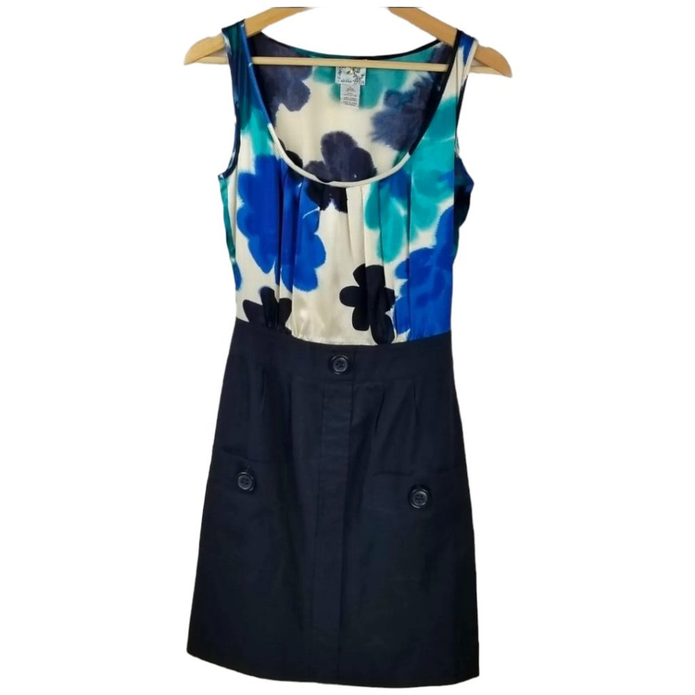 Tabitha Anthropologie Doubly Dapper Dress Floral Silk Bodice